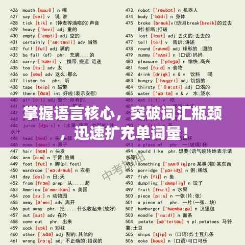 掌握语言核心,突破词汇瓶颈,迅速扩充单词量!