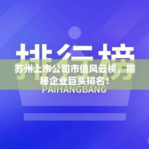 苏州上市公司市值风云榜，揭秘企业巨头排名！