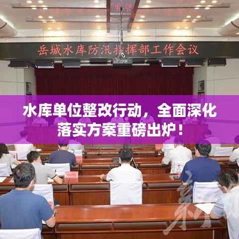 水库单位整改行动,全面深化落实方案重磅出炉!